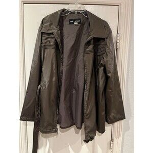 PAO SPORT Belted Jacket Full Zip Womens Size XL Brown Zip Pockets Outdoors